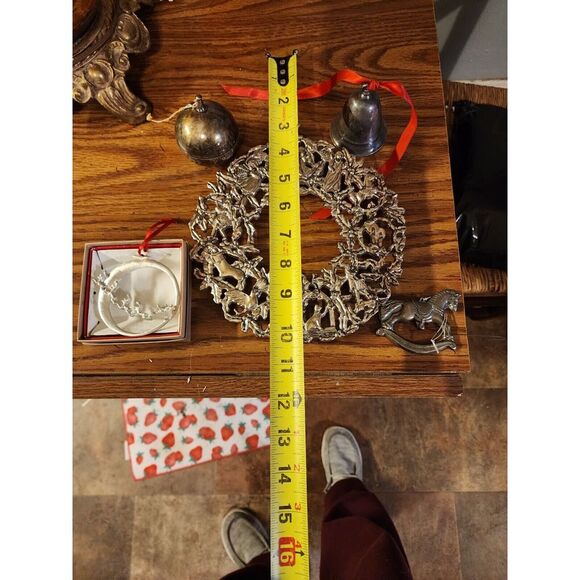 Vintage Silverplate Silver Tone Christmas Decor And Ornament Lot Of 5 - Picture 9 of 13